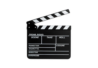 Obraz premium Movie Clapperboard on transparent background