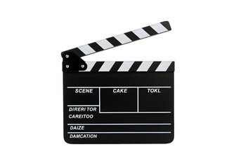 Clapperboard for Film Production on transparent background