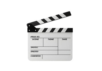 Movie Clapperboard on transparent background