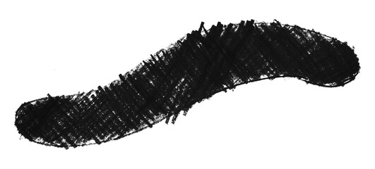 Abstract organic colored pencils abstract black chalk drop shape isolated on transparent background