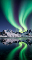 aurora wallpaper, northern lights, night sky, fantasy landscape, glowing sky, snowy mountains, aurora borealis, nature wallpaper, dreamy night, 4K background