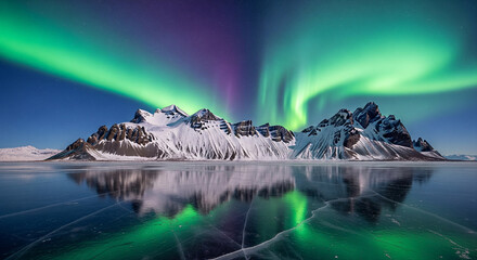 aurora wallpaper, northern lights, night sky, fantasy landscape, glowing sky, snowy mountains, aurora borealis, nature wallpaper, dreamy night, 4K background