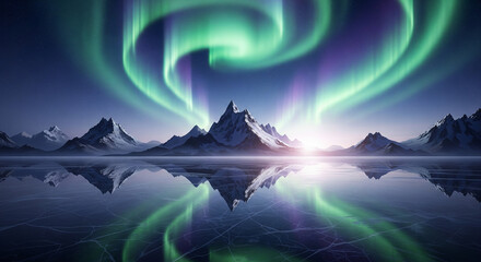 aurora wallpaper, northern lights, night sky, fantasy landscape, glowing sky, snowy mountains, aurora borealis, nature wallpaper, dreamy night, 4K background