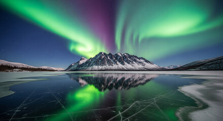 aurora wallpaper, northern lights, night sky, fantasy landscape, glowing sky, snowy mountains, aurora borealis, nature wallpaper, dreamy night, 4K background