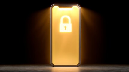 Digital security on modern smartphone featuring prominent lock symbol for robust data protection and personal privacy.