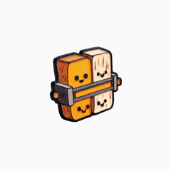 Fototapeta premium Adorable Toast Characters Smiling Together