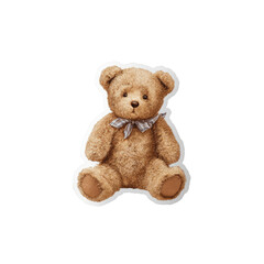 Fototapeta premium Charming Brown Teddy Bear Sticker