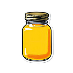 Sweet Golden Honey in Glass Jar