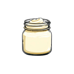 Creamy Mayonnaise Jar Illustration for Recipes