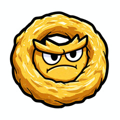 Angry Onion Ring Cartoon Character