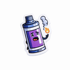 Distressed Glitter Tube Character Holding a Sparking Fire