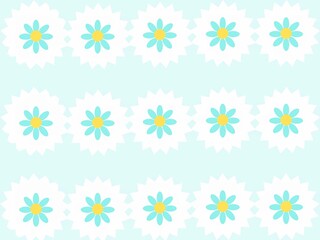 Pastel green daisy floral seamless pattern on a light background, perfect for spring fabrics or backgrounds
