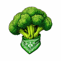 Stylish Green Broccoli with Bandana