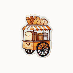 Charming Bread Cart with Happy Baked Goods