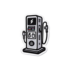 Modern EV Charging Station Graphic Icon