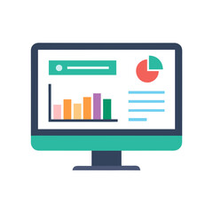 business graph on laptop