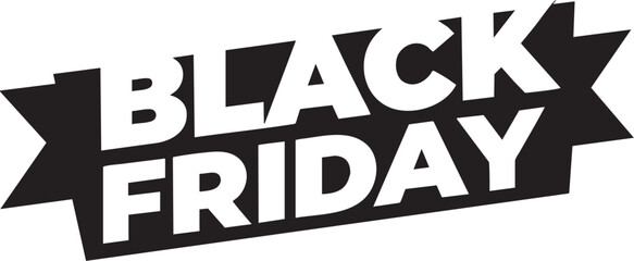 Black friday text in yellow and white on a black banner against a light yellow circular background