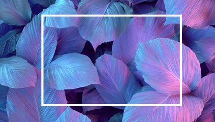 Abstract textured background with geometric overlay featuring organic shapes illuminated by vibrant neon pink and cool blue lighting creating a modern artistic composition