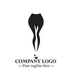 Woman Short Pants Logo Symbol in Black on the White Background Minimalist Fashion Illustration