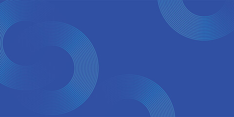 Abstract Blue Background with Glowing Circle Lines, Futuristic Technology Vector Background with Dynamic Rings, Vector illustration.