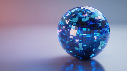 Hyperrealistic abstract data globe floating in clean white space, symbolizing global connectivity, digital networks, and futuristic technology in a minimalist style.
