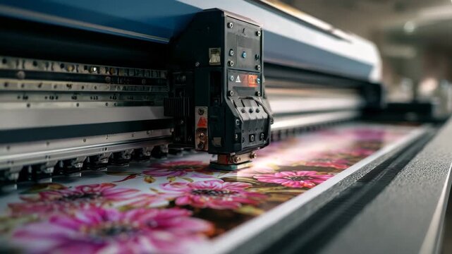 Large format printer printing vibrant colors 