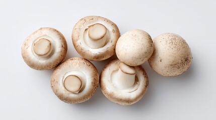 White Button Mushrooms Overhead