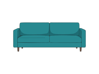 blue sofa isolated on white background 