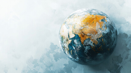 Hyperrealistic abstract data globe floating in clean white space, symbolizing global connectivity, digital networks, and futuristic technology in a minimalist style.
