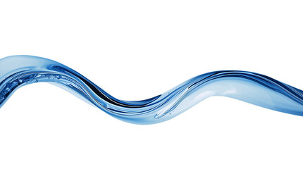 Abstract Wave of Clear Blue Water Flowing Gracefully Across a Black Background for Graphic Design
