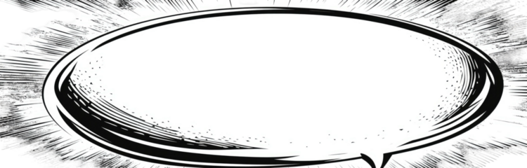 Manga speech bubble with burst effect in grayscale