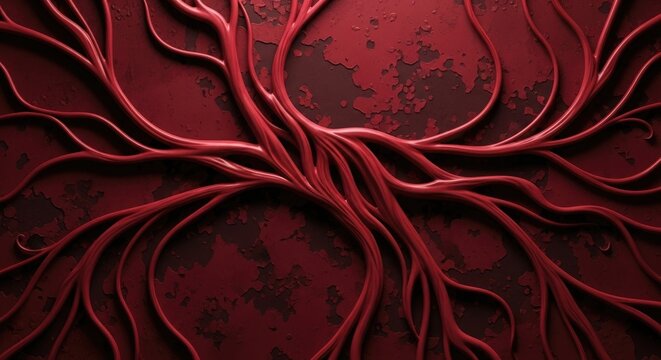 Red veins blood vessels network abstract medical anatomy science background texture artery capillaries health