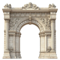 Obraz premium 3D front view illustration of a Lima Arch Peru monument isolated on a white transparent background