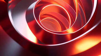 Abstract digital spiral floating in empty space, symbolizing infinity, motion, technology, and energy flow. Hyperrealistic 3D design with glowing lines and futuristic symmetry.