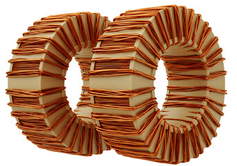 Toroid Coils on White on transparent background