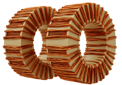 Toroid Coils on White on transparent background - Powered by Adobe