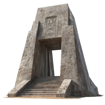 3D front view illustration of a Paracas National Reserve Peru monument isolated on a white transparent background
