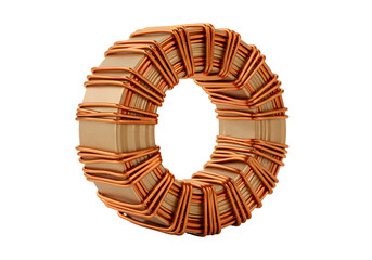 Toroidal Inductor Coil on transparent background