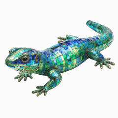 Fototapeta premium Intricate Mosaic Lizard Figurine with Vibrant Tiles