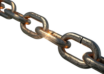 Obraz premium Close up of a metal chain with an implied broken link suggesting vulnerability and fragility