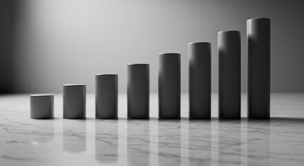 Rising bar graph symbolizing growth and success in business
