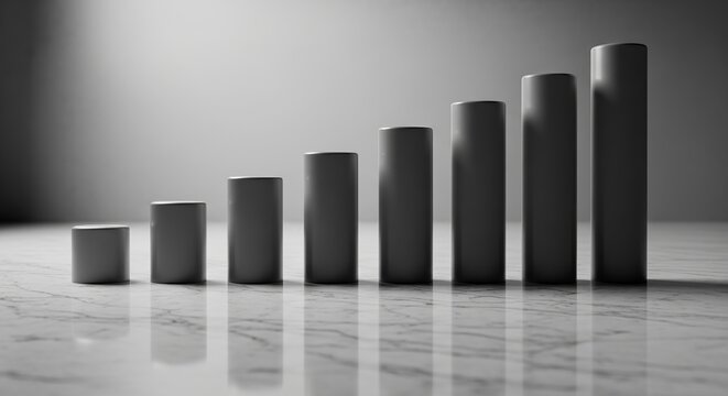 Rising bar graph symbolizing growth and success in business