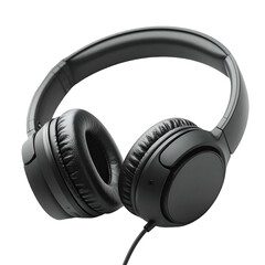 Black over-ear headphones with padded earcups rest on a dark background.
