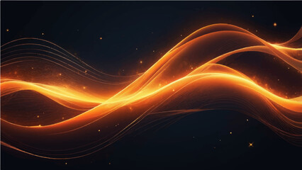 Obraz premium Abstract fractal wave background with glowing lines and dynamic light design