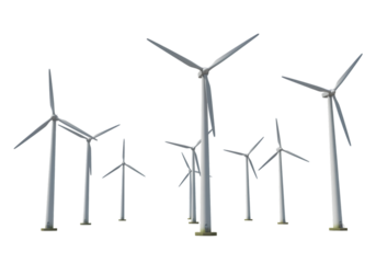 Wind Energy Turbines Group on transparent background