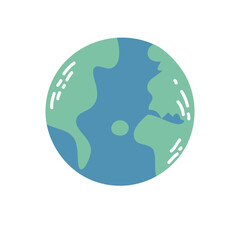 Simple Earth Globe Vector Drawing Illustration