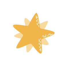 Stylized Layered Six-Pointed Star Symbol Vector Illustration