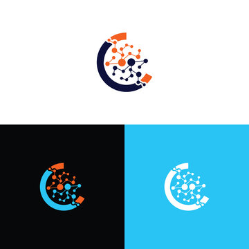 modern abstract technology logo design