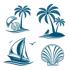Obraz premium vector illustration of a tropical island