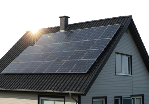 Sunlit Solar Roof System on transparent background